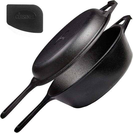 Cuisinel Cast Iron 2-In-1 Multi Cooker for Versatile Cooking