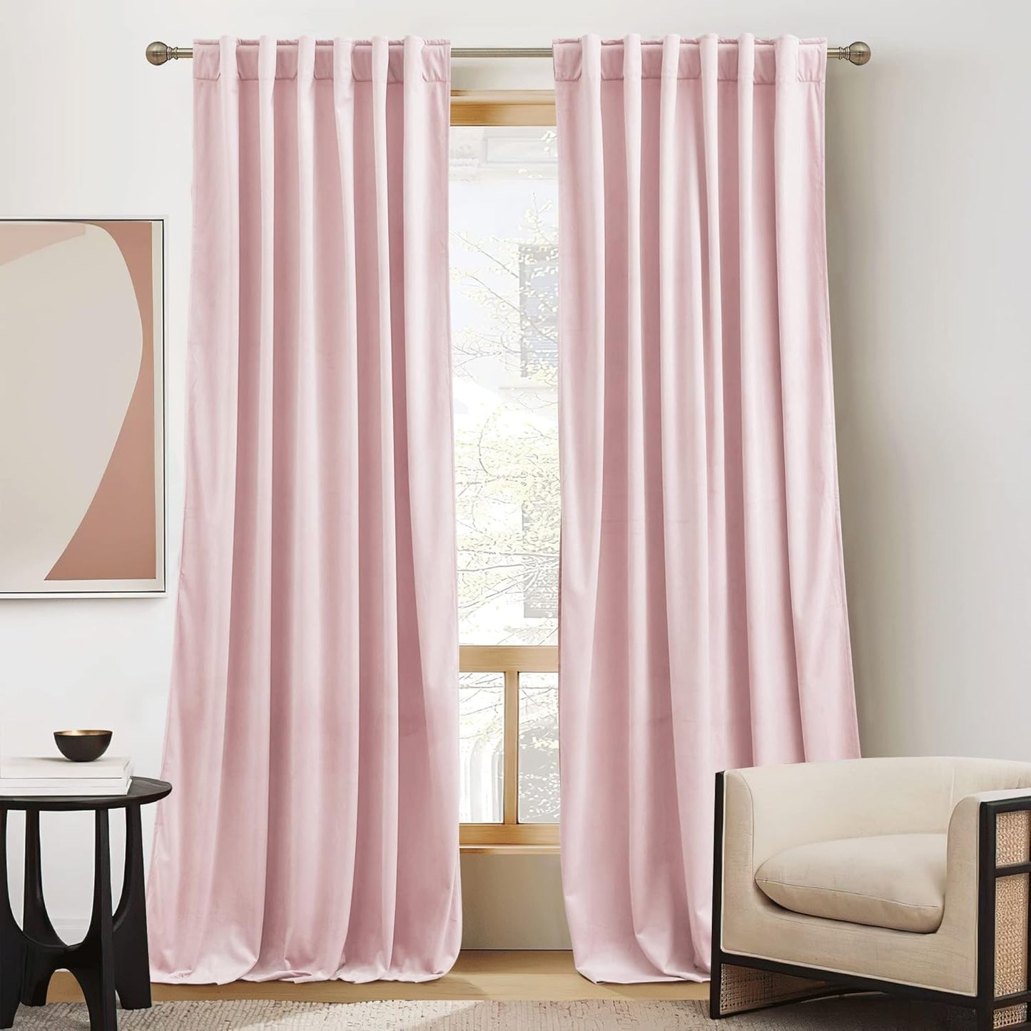 RYB HOME Velvet Closet Curtains for Room Darkening Privacy