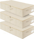 punemi Underbed Storage 3 Pack - Large 50L Fabric Bins for Dorms