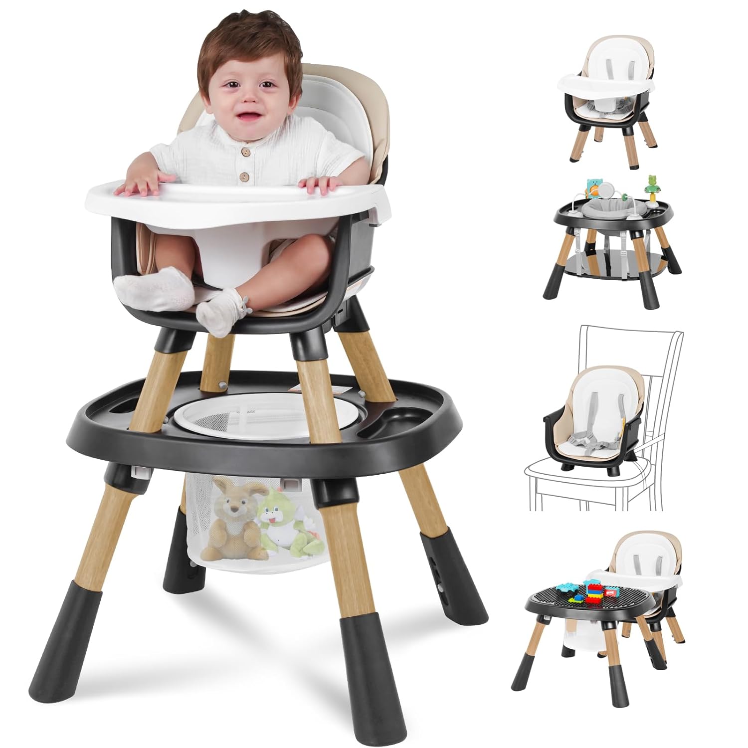 15-in-1 Convertible Baby High Chair - Easy Clean Feeding Solution!