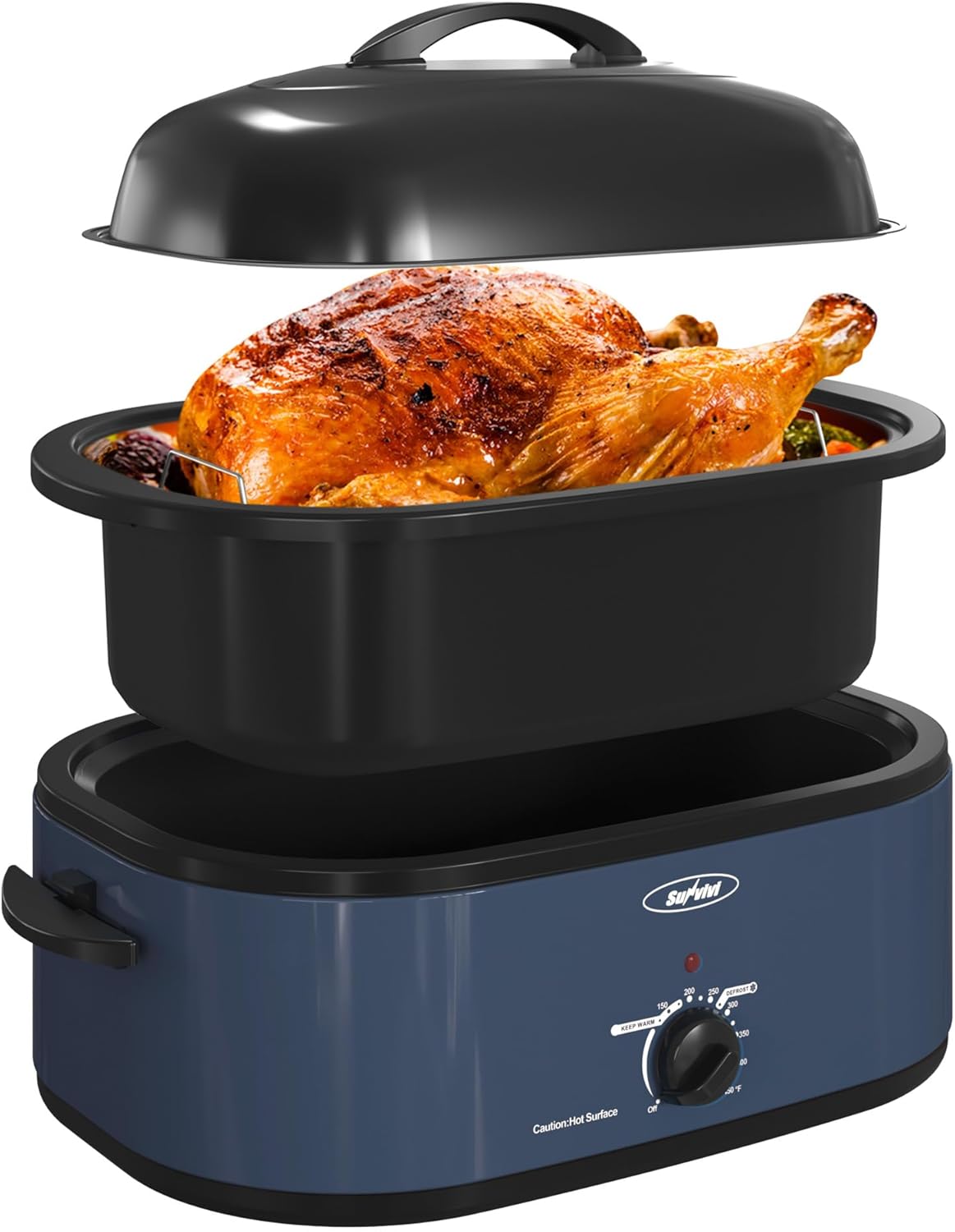 Sunvivi Electric Roaster Oven with Self-Basting Lid for Turkey