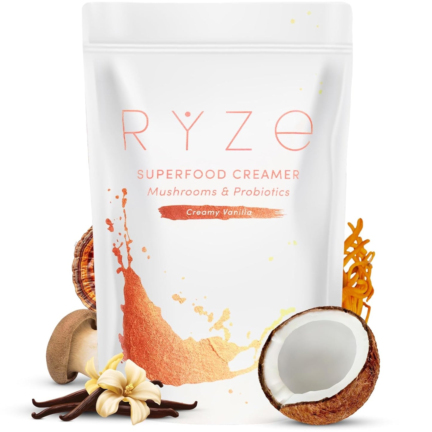 RYZE Superfood Creamer | Mushroom Probiotics | 6 Adaptogens