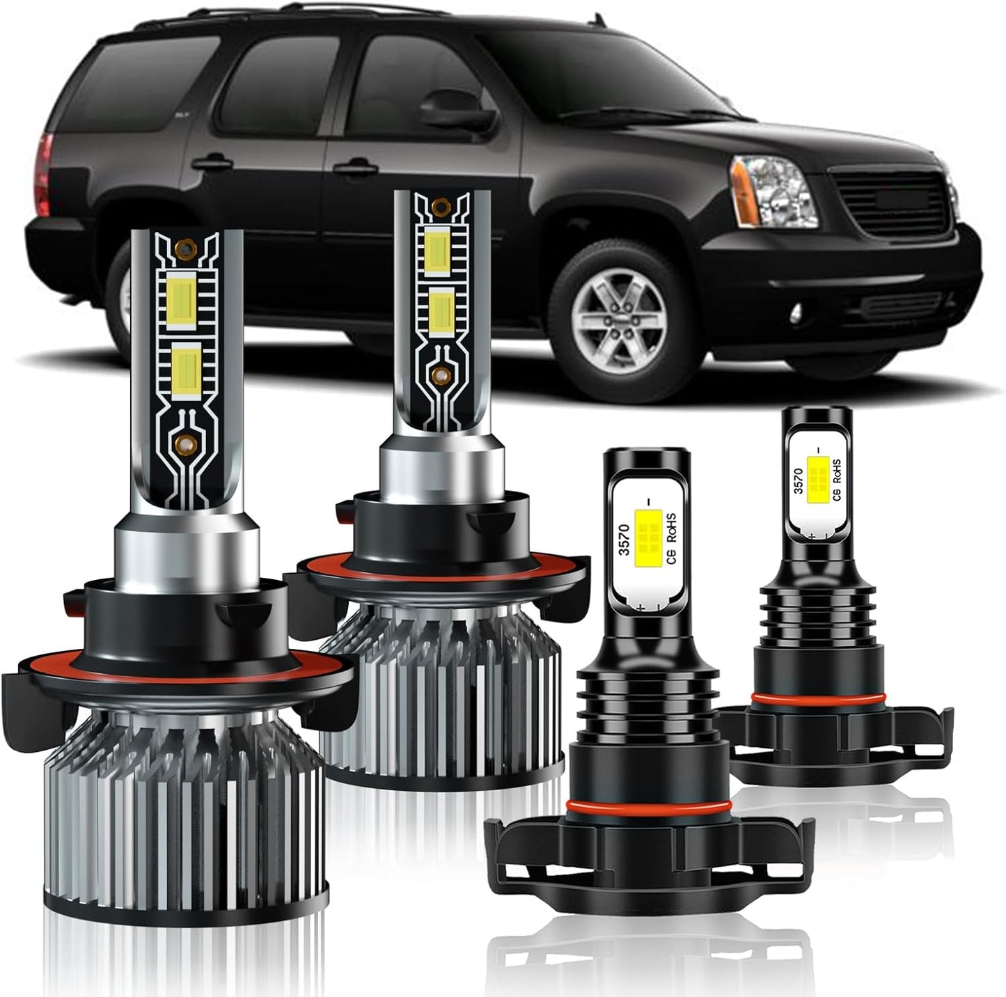 Compatible GMC Yukon Fog Light Bulb Pack of 4 for 2007-2014
