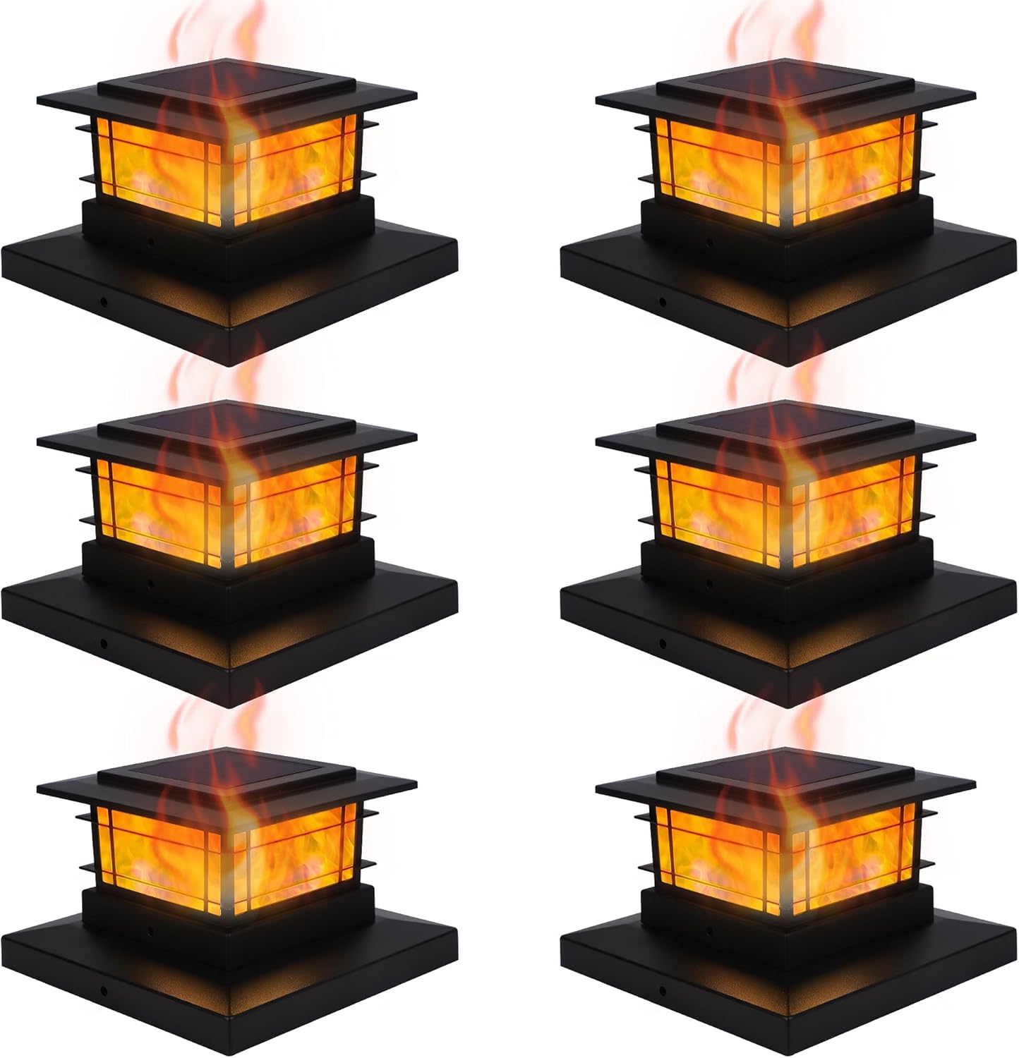 Dynaming Solar Post Cap Lights with Flickering Flame Effect