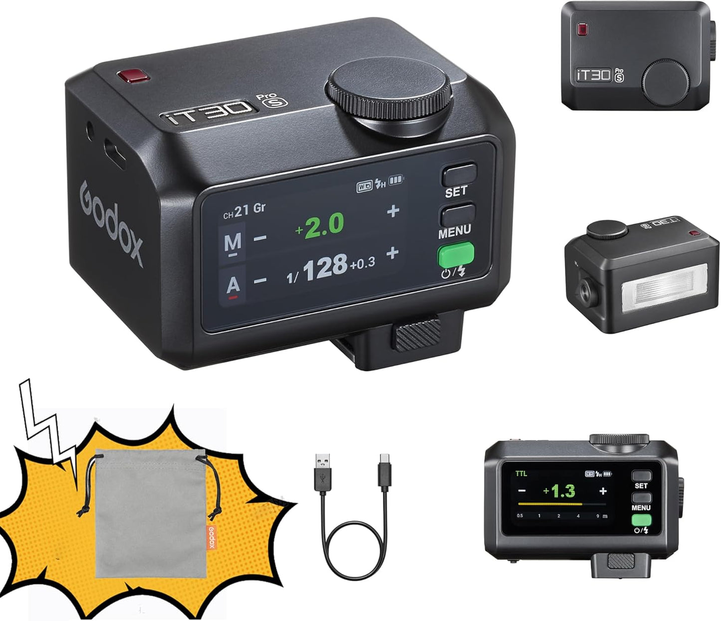 GODOX IT30Pro TTL Mini Camera Flash Light with Touchscreen