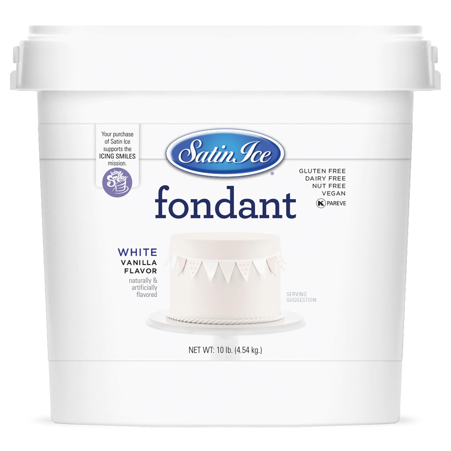 Satin Ice White Fondant for Cake Decorating, 10 Pounds of Quality