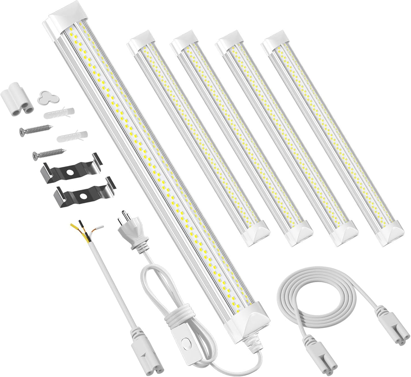 2ft LED Shop Lights - 4 Pack, 6000k Bright Lighting Solution