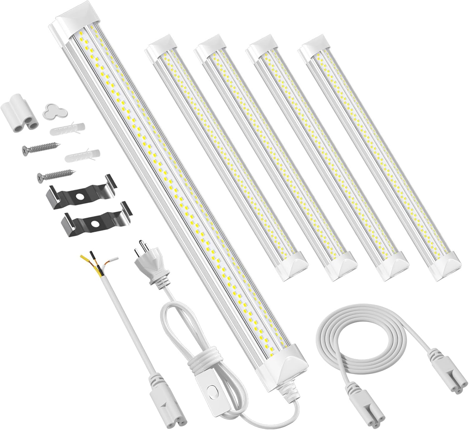 2ft LED Shop Lights - 4 Pack, 6000k Bright Lighting Solution