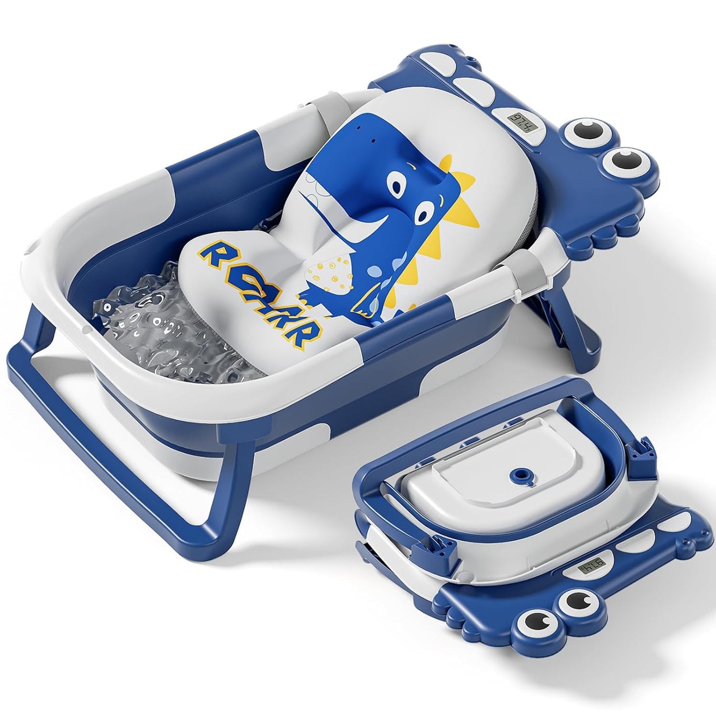 Collapsible Baby Bathtub with Thermometer for Newborns