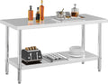 Stainless Steel Worktable 60 in x 24 in NSF Certified - Heavy Duty