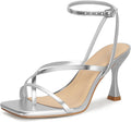 Women's Strappy High Heels Sandals Square Open Toe - Comfortable Shoes