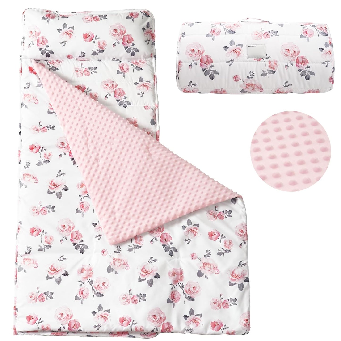 PHF Toddler Nap Mat with Removable Pillow for Cozy Naps