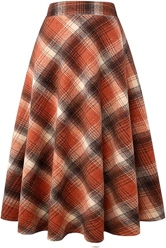 IDEALSANXUN Womens High Elastic Waist Maxi Skirt for Winter