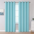 DUALIFE Aqua Colored Blue Blackout Curtains 84 in Length - Room