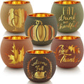 SHMILMH Thanksgiving Votive Candle Holder Set of 12 - Warm Fall Glow
