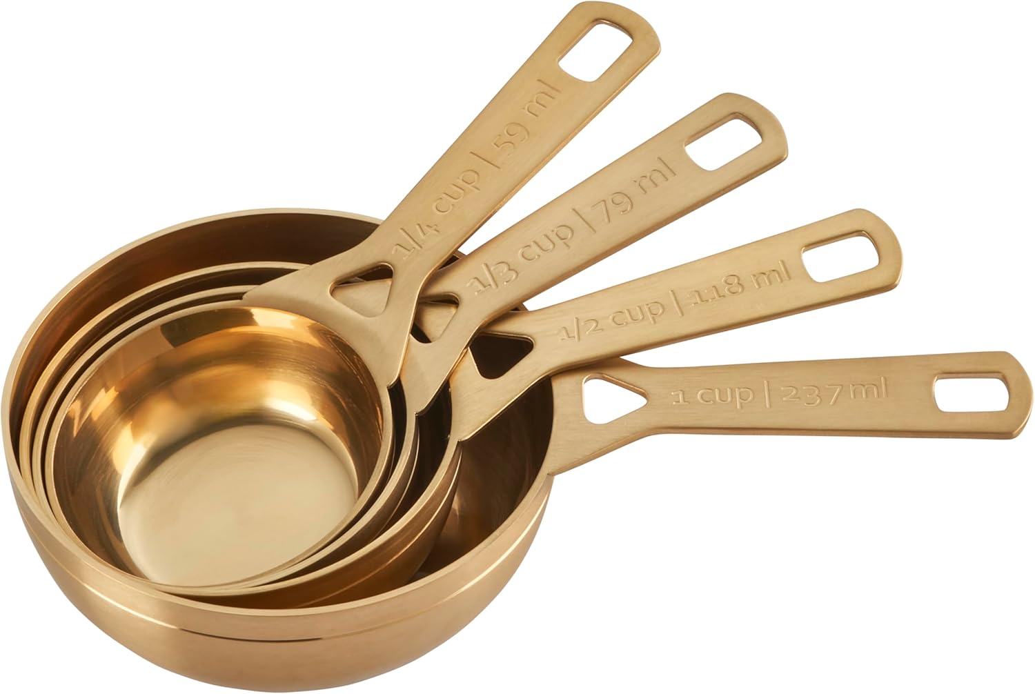 Le Creuset Measuring Cups Set of 4 in Stunning Gold Finish