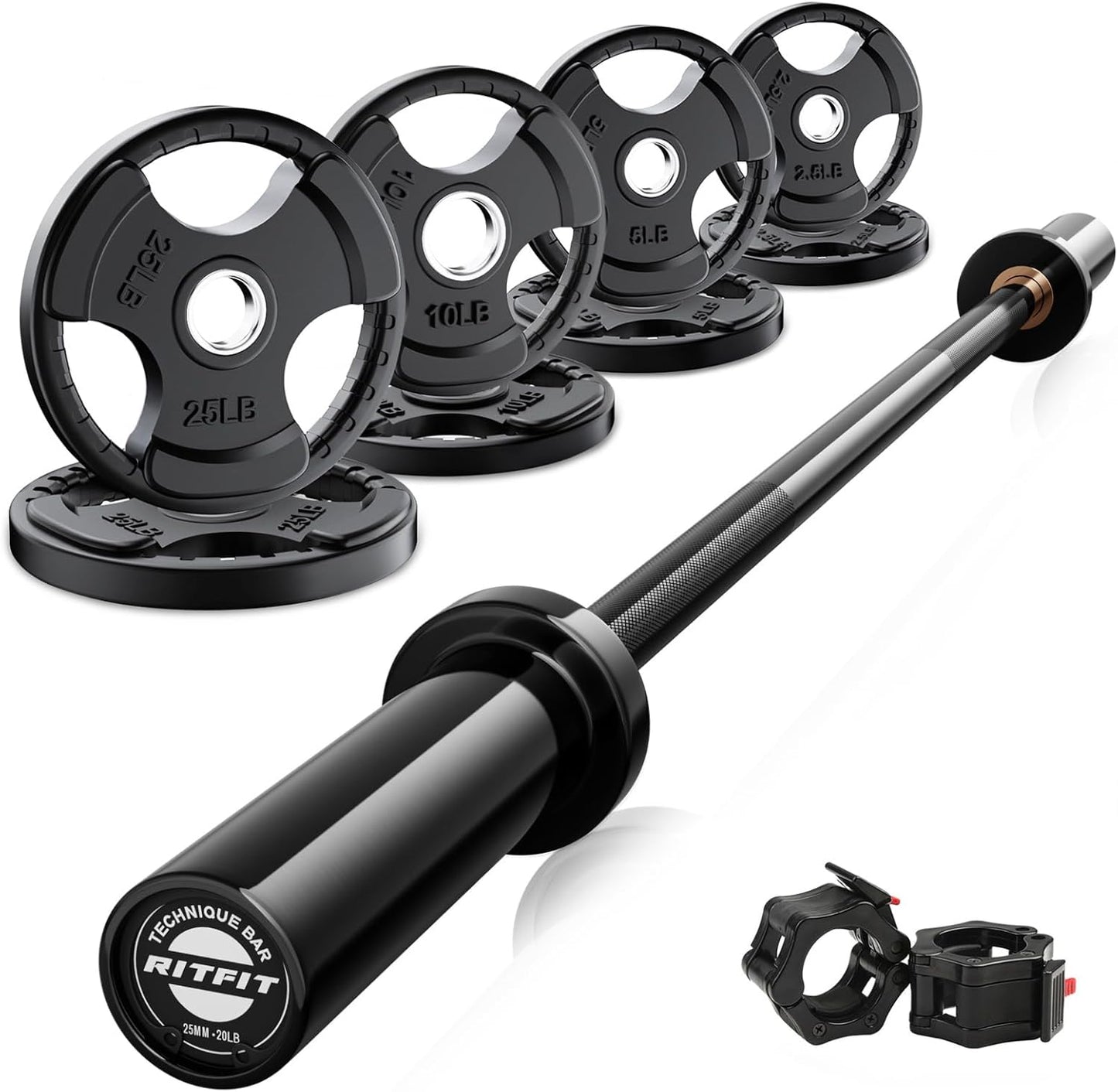 RitFit Barbell Weight Set - Perfect for Home Gym Workouts