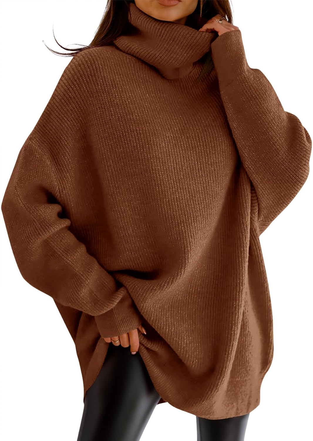 Oversized Turtleneck Sweater for Women - Cozy Fall Knit Top