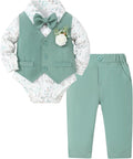 Baby Boy Clothes Suit 5Pcs Infant Gentleman Outfit - Sizes 0-24M