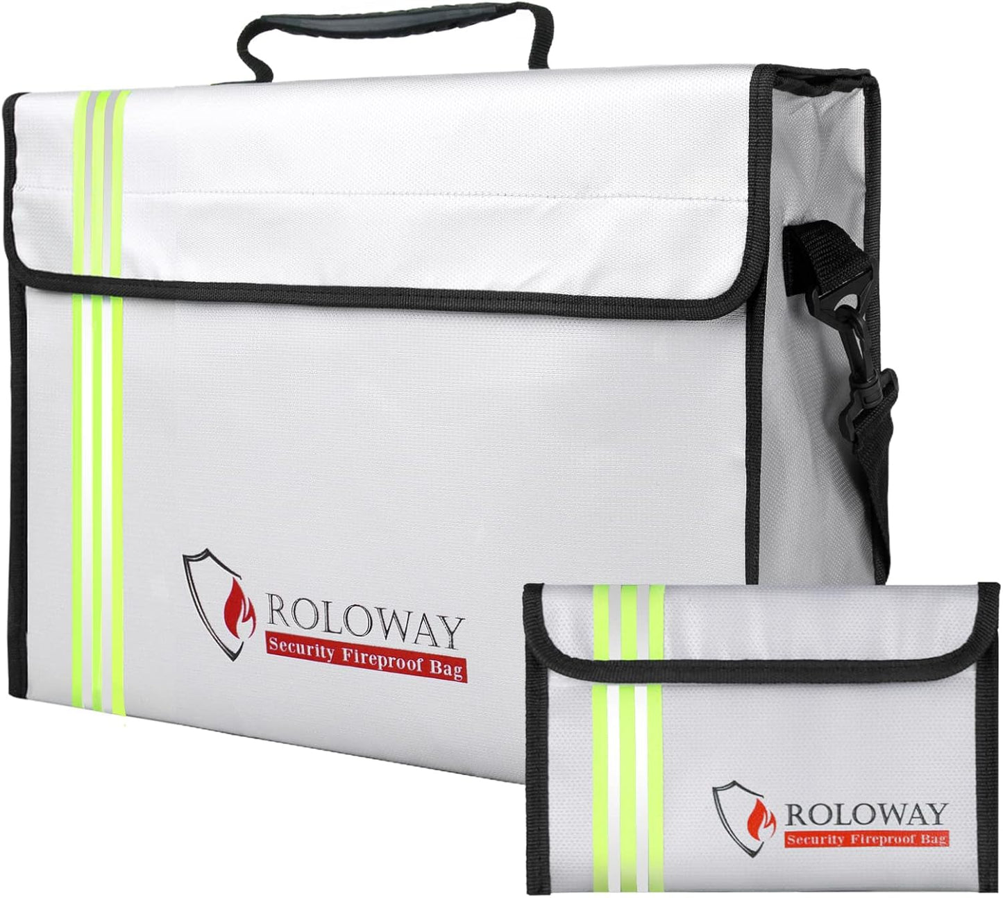 ROLOWAY Fireproof Document Bag with Reflective Strip for Safety