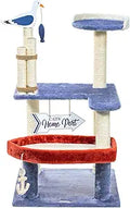 Seagull Boat Cat Tree 41 in - Plush Condo with Scratch Posts
