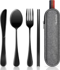 Quatish Portable Silverware Set: Reusable Stainless Steel Cutlery