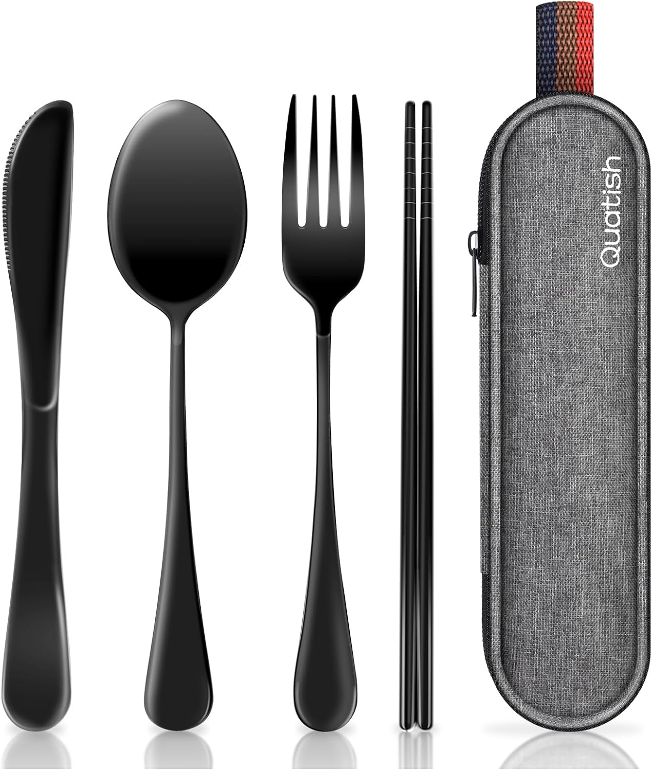 Quatish Portable Silverware Set: Reusable Stainless Steel Cutlery