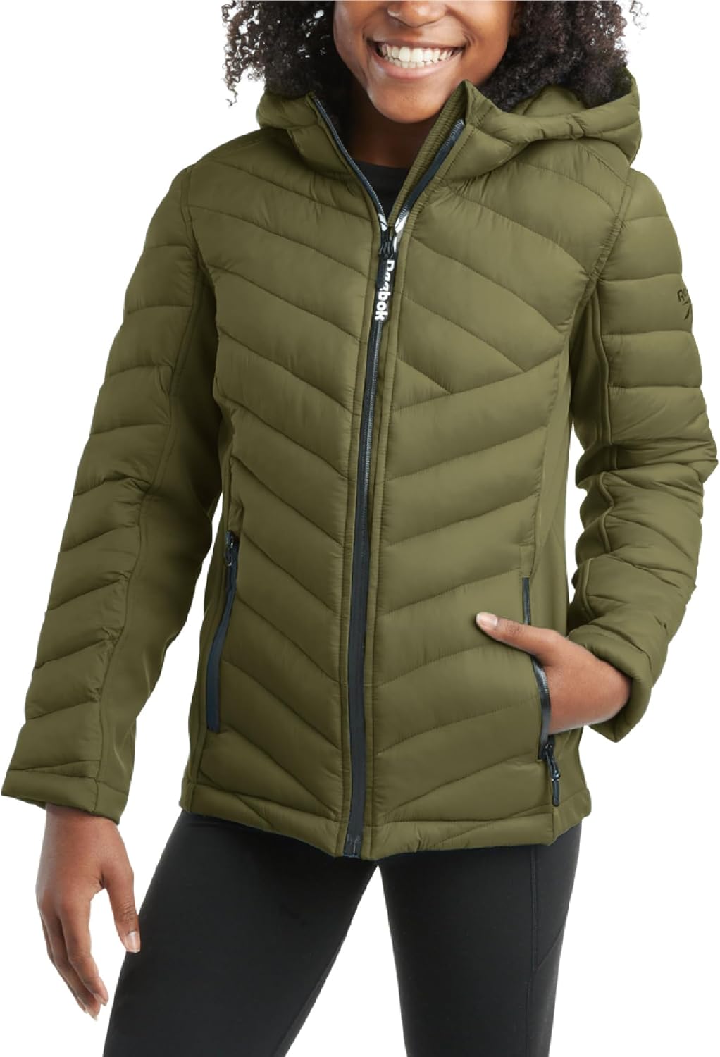 Reebok Girls Winter Jacket - Lightweight Warm Quilted Puffer
