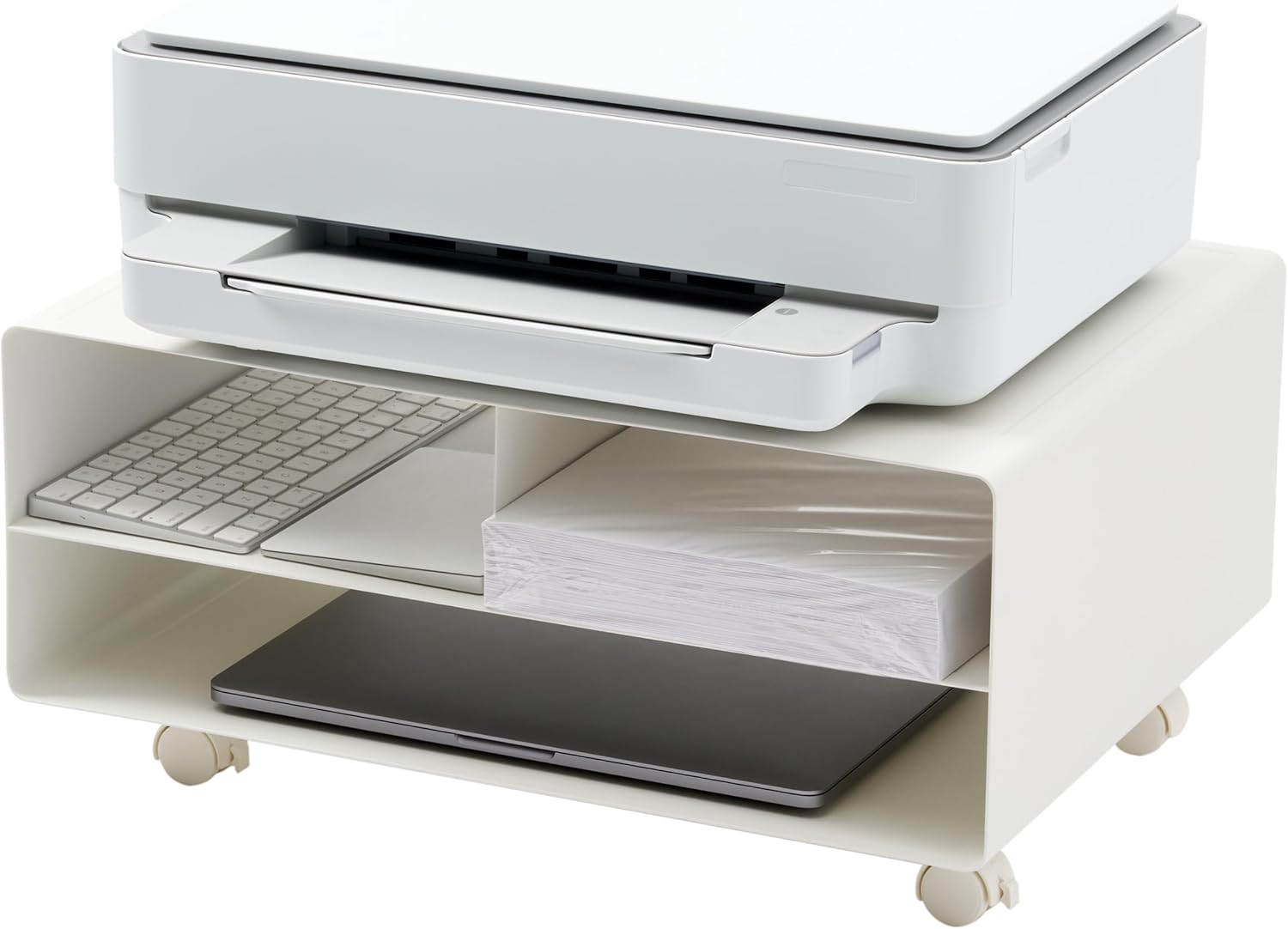 Yamazaki White Steel Printer Stand ~ Desk Organization