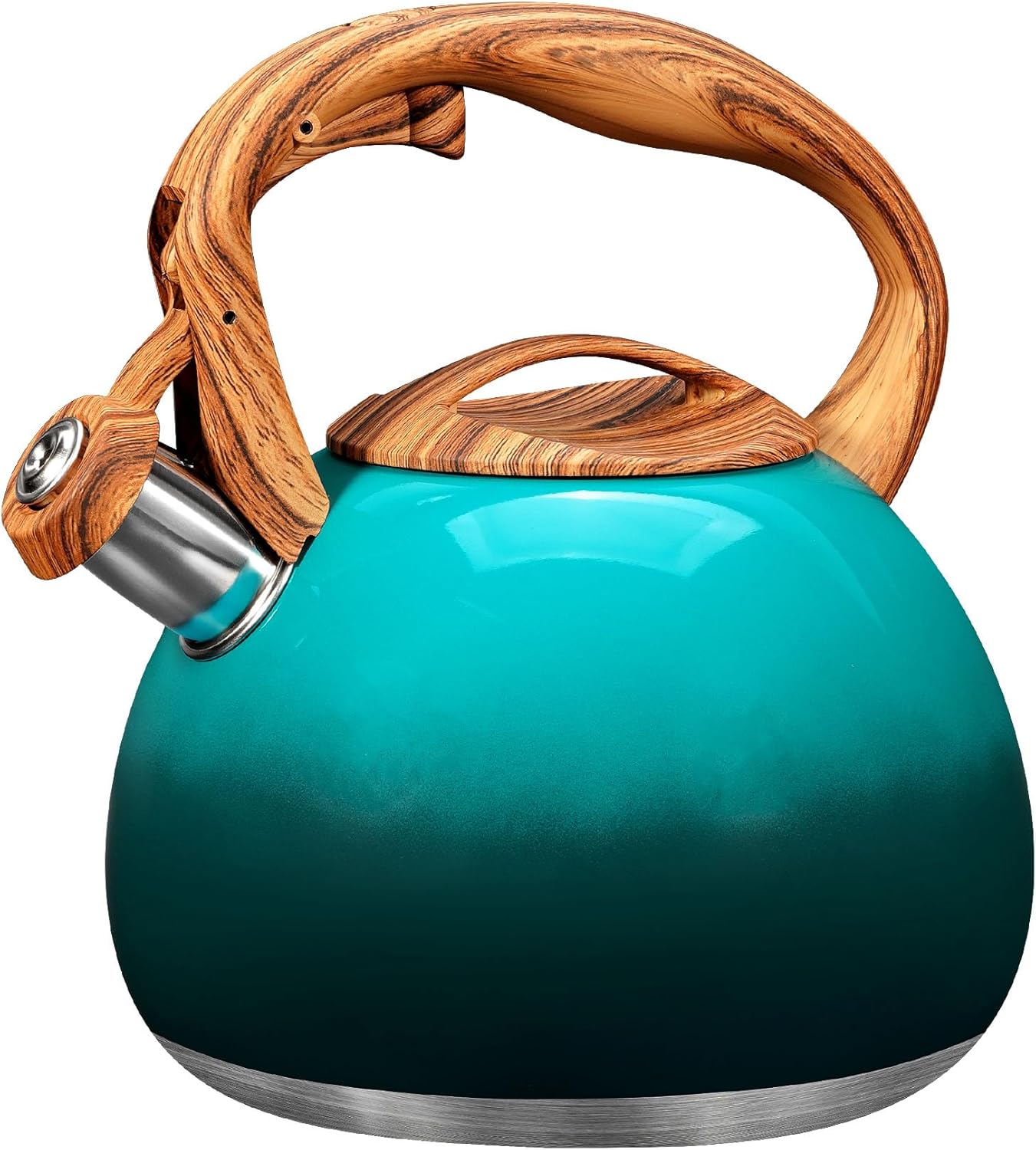 GGC Whistling Tea Kettle for Stove Top - 3.1QT Gradient Green