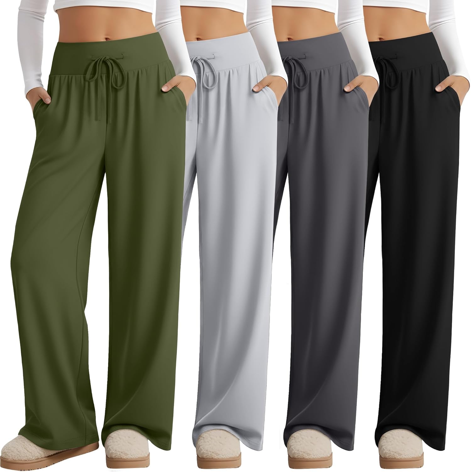 4 Pack Women's Lounge Pants for Yoga and Casual Wear