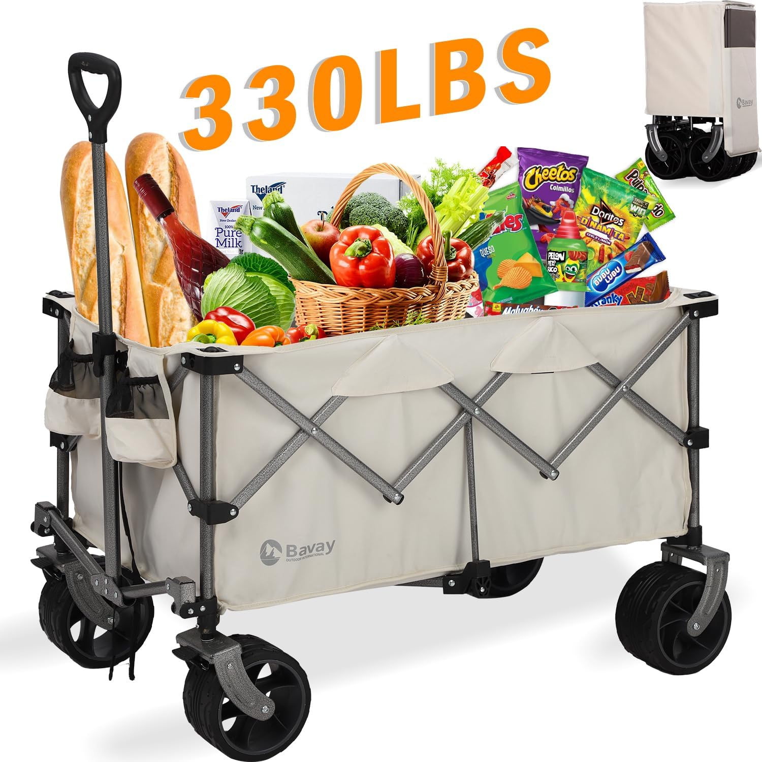 330lbs Capacity Beach Wagon with Brakes - Bavay