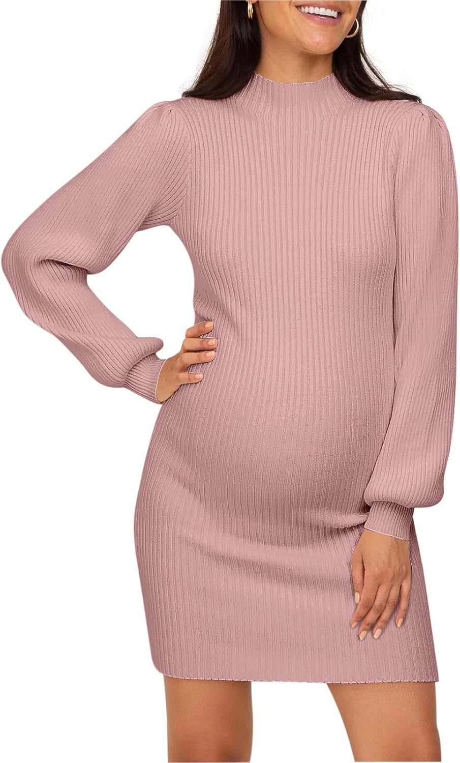 Lueluoye Maternity Sweater Dress for Stylish Pregnant Women
