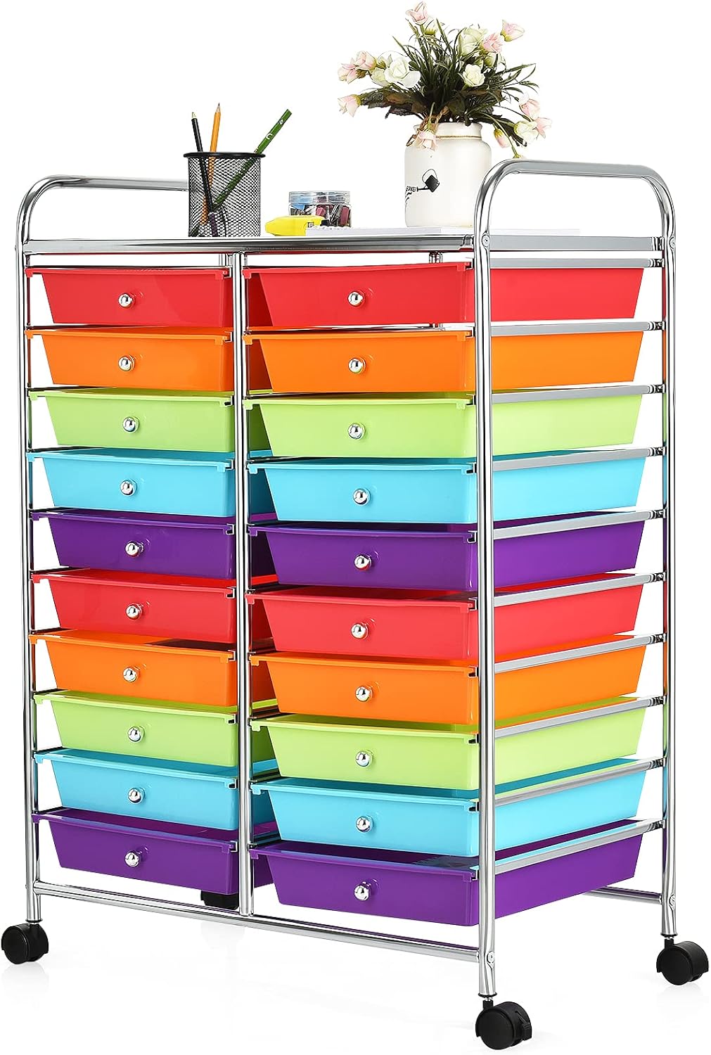 20-Drawer Rolling Storage Cart for Art Craft Organization