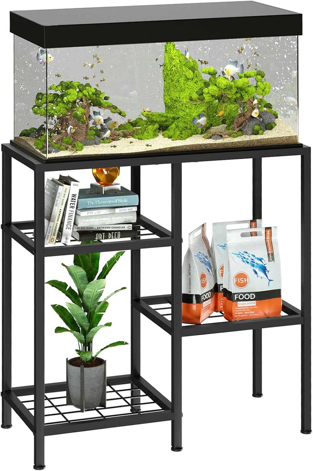 YBING Fish Tank Stand for 20 Gallon Aquariums with 3-Tier Shelf