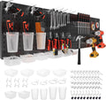 Metal Peg Board Wall Organizer Kit 24 x 24 in - 74PCS Black