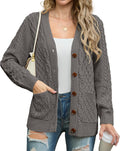 Long Sleeve Cable Knit Button Cardigan - Cozy Fall Layer