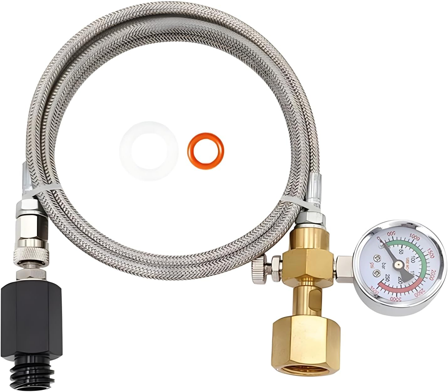 Vavoger Stainless Steel CO2 Adapter with Large Gauge for Effortless Soda Making