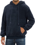 Mens Fuzzy Sherpa Hoodie Pullover Sweatshirt - Cozy Warm Everyday