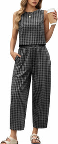 2 Piece Sets For Women Summer Matching Wide Leg Crop Pants Outfits top