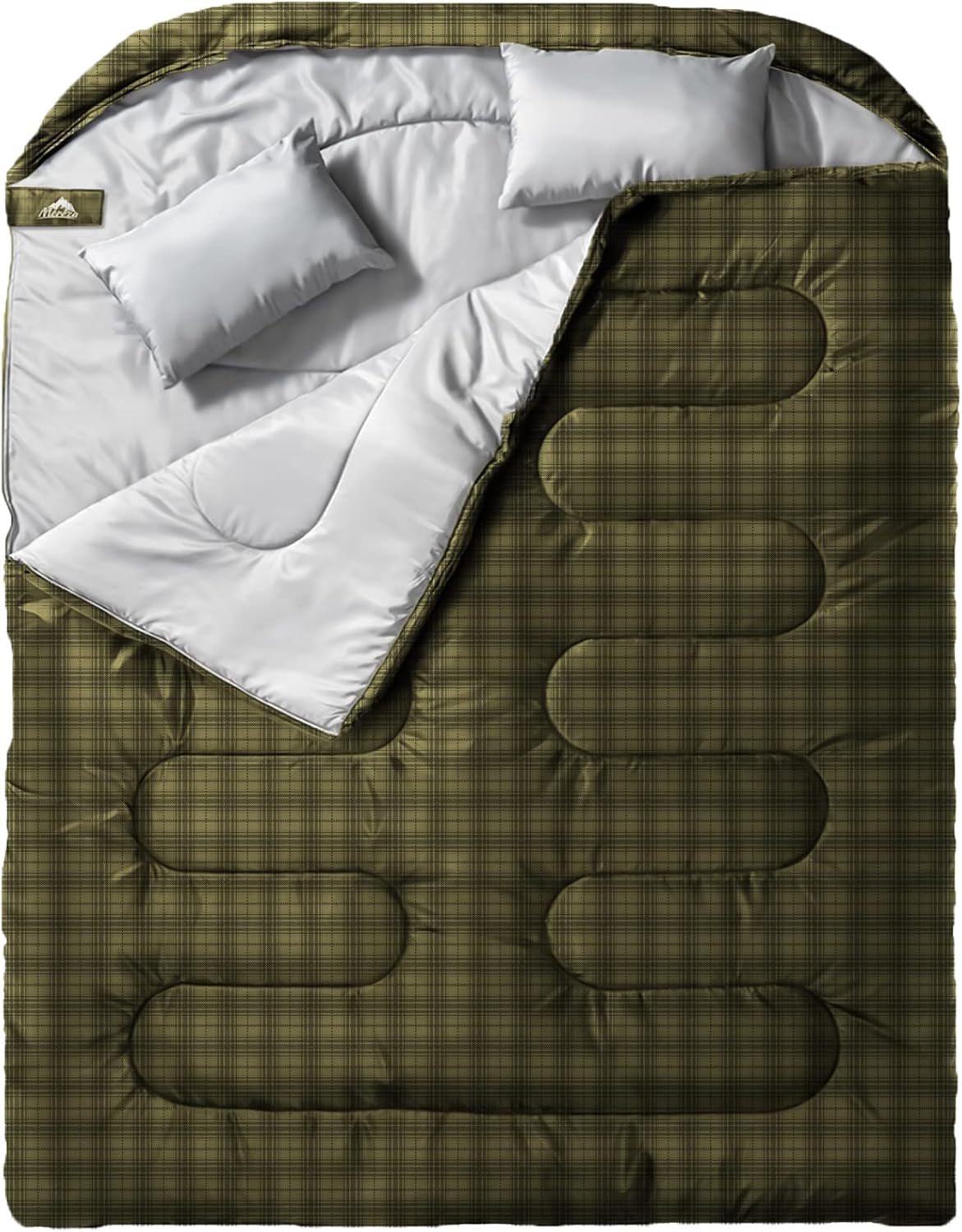 MEREZA Double Sleeping Bag for Adults with Pillow, XL Size