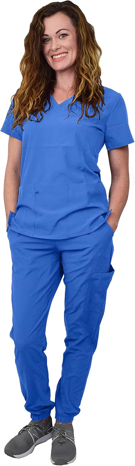 Green Town Scrubs for Women - Stylish Jogger Pant and Top Set