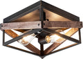 MAYNA 2-Light Rustic Ceiling Light Fixture - Farmhouse Flush Mount