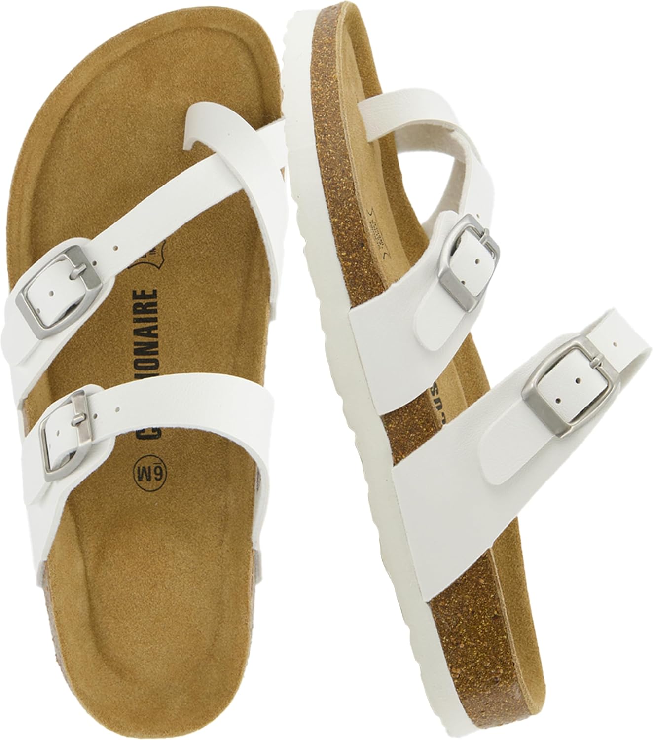 CUSHIONAIRE Women's Luna Cork Footbed Sandal for Ultimate Comfort