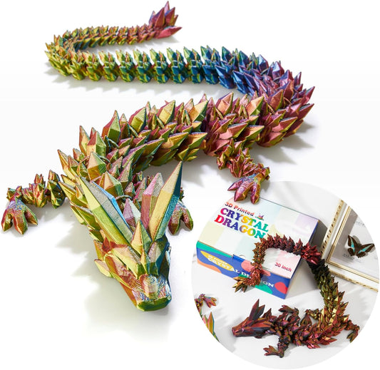 30 Inch Large 3D Printed Dragon Fidget Toy for Kids and Collectors