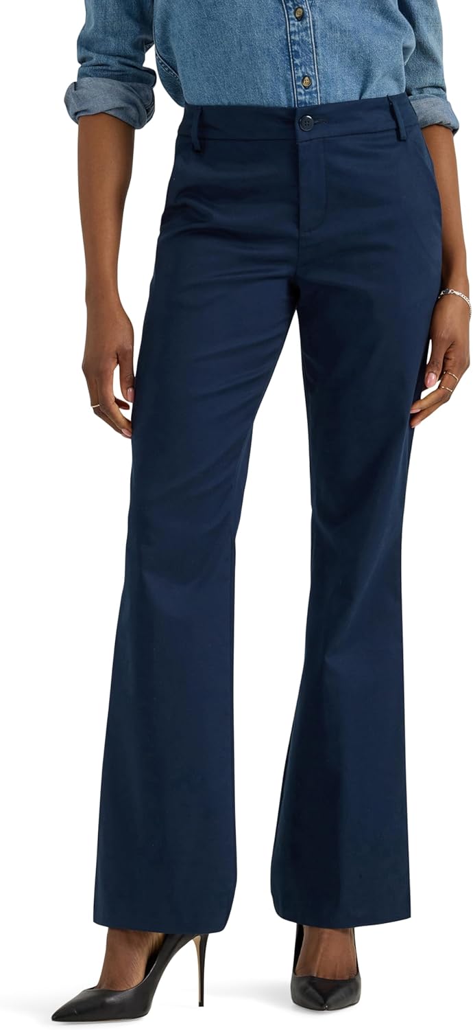 Lee Women's Wrinkle Free Mid Rise Bootcut Pant for Effortless Style