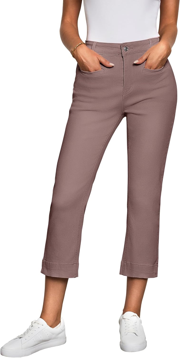 Luvamia Capri Jeans for Women High Waisted Slim Straight Fit