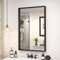 20x30 in Black Bathroom Mirror Rectangle - Matte Metal Frame