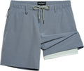 maamgic Mens Casual Shorts 5in Compression Liner Khaki