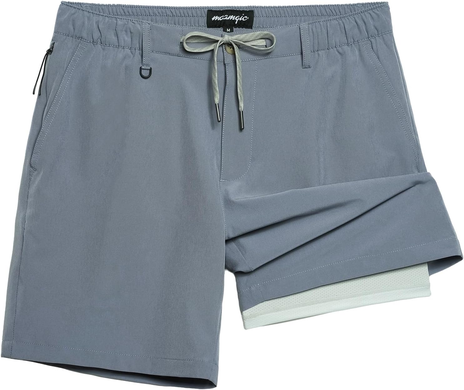 maamgic Mens Casual Shorts 5in Compression Liner Khaki